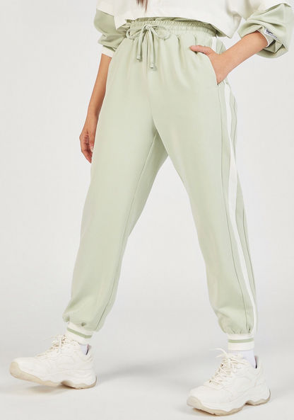 Panelled Joggers with Drawstring Closure and Pockets-Joggers-image-1