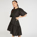 Solid Mini Asymmetric Dress with Cutout Detail and Balloon Sleeves-Dresses-thumbnailMobile-0