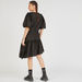 Solid Mini Asymmetric Dress with Cutout Detail and Balloon Sleeves-Dresses-thumbnail-3