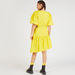 Solid Mini Asymmetric Dress with Cutout Detail and Balloon Sleeves-Dresses-thumbnail-3