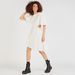 Solid Mini Asymmetric Dress with Cutout Detail and Balloon Sleeves-Dresses-thumbnail-1