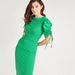 Textured Midi Bodycon Dress with Cutout Detail and Tie-Ups-Dresses-thumbnailMobile-0