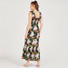 Floral Sleeveless Maxi A-line Dress with Gathered Detail-Dresses-thumbnail-3
