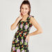 Floral Sleeveless Maxi A-line Dress with Gathered Detail-Dresses-thumbnail-4