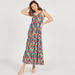 Floral Print Sleeveless Maxi A-line Dress with Lace Trim-Dresses-thumbnail-0