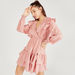 Textured V-neck Mini Tiered Dress with Ruffles and Long Sleeves-Dresses-thumbnail-0