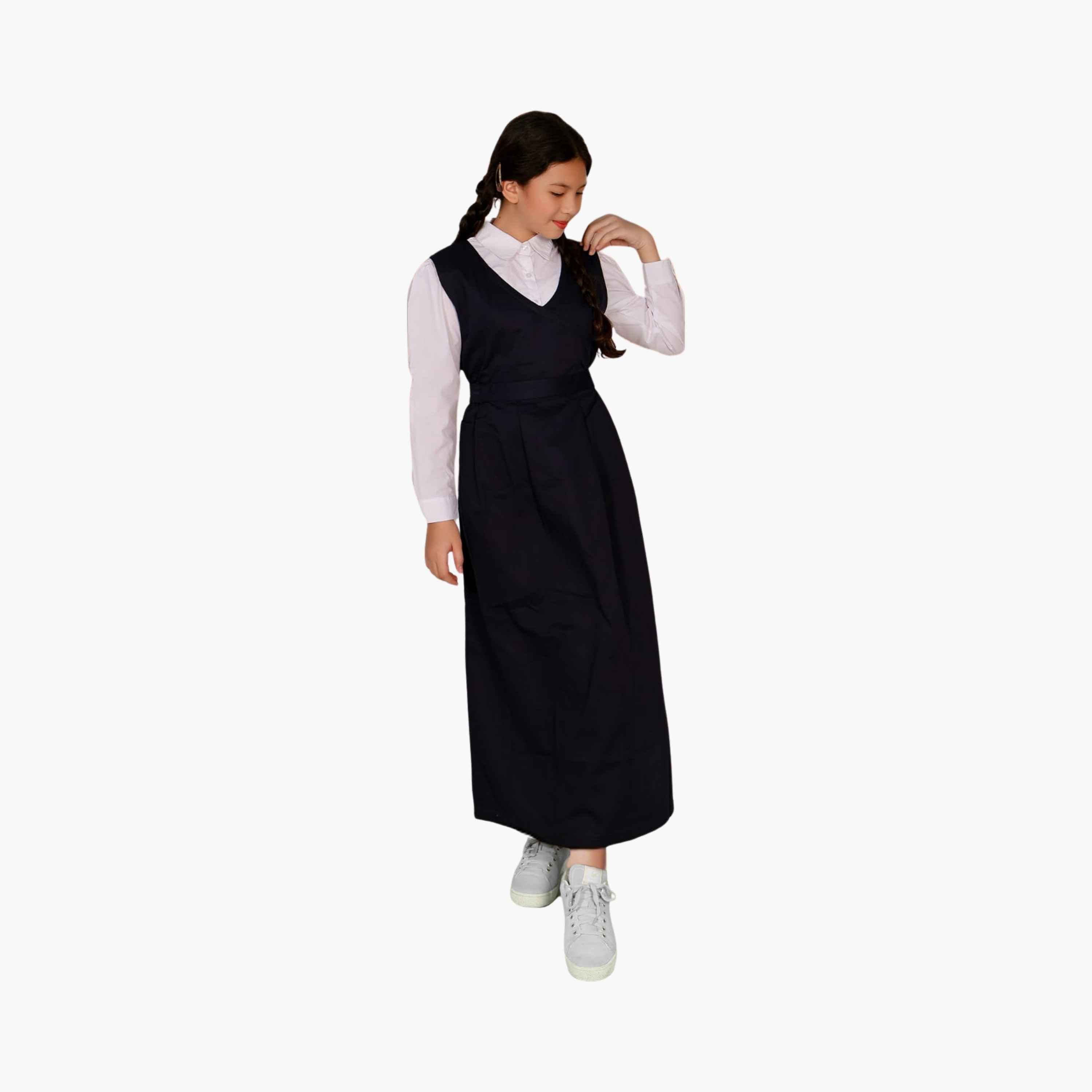 My School Plain Model 7 Uniform Dress - Blue-girls-clothing-schoolwear-dresses-image-1