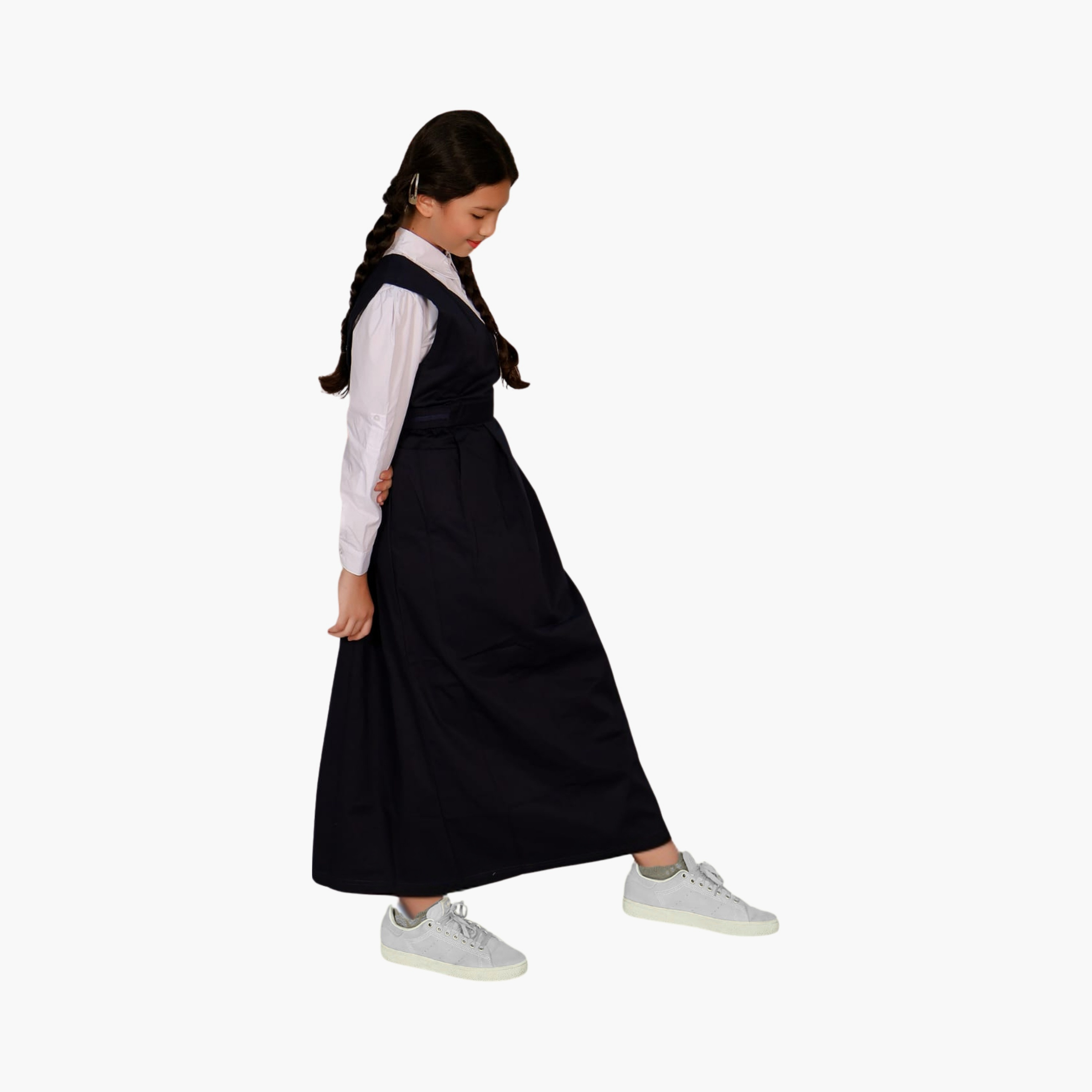 فستان زي مدرسي سادة موديل 7 من ماي سكول - أزرق-girls-clothing-schoolwear-dresses-image-2