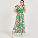 Floral Print A-line Maxi Dress with Short Sleeves and Frill Detail-Dresses-thumbnailMobile-4
