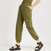 Solid Mid-Rise Cargo Joggers with Drawstring Closure-Joggers-thumbnailMobile-1