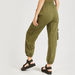 Solid Mid-Rise Cargo Joggers with Drawstring Closure-Joggers-thumbnailMobile-3