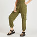 Solid Mid-Rise Cargo Joggers with Drawstring Closure-Joggers-thumbnailMobile-5