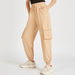 Solid Mid-Rise Cargo Joggers with Drawstring Closure-Joggers-thumbnailMobile-0