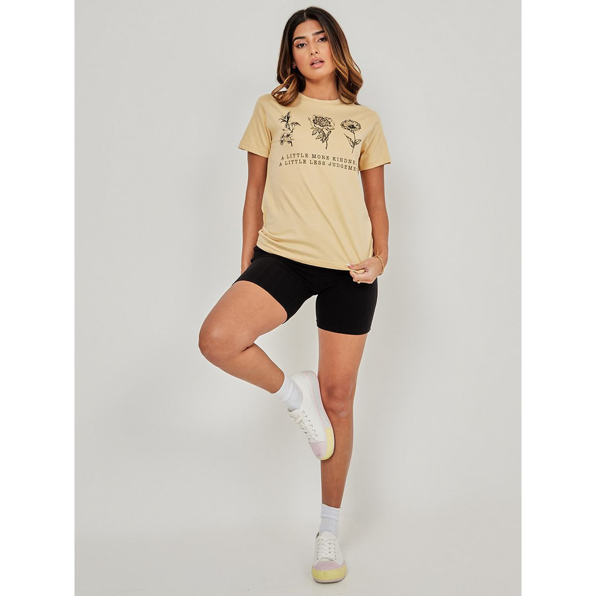 تيشيرت كاجوال مطبع بزهور من ستايلي-women-clothing-tshirts-image-2