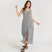 Checked Midi A-line Sleeveless Dress with Button Closure-Dresses-thumbnail-0