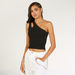 Ribbed One Shoulder Crop Top with Cutout Detail-Shirts & Blouses-thumbnailMobile-2