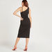 Textured Midi Bodycon Dress with Cut-Out and Tie-Up Detail-Dresses-thumbnail-4