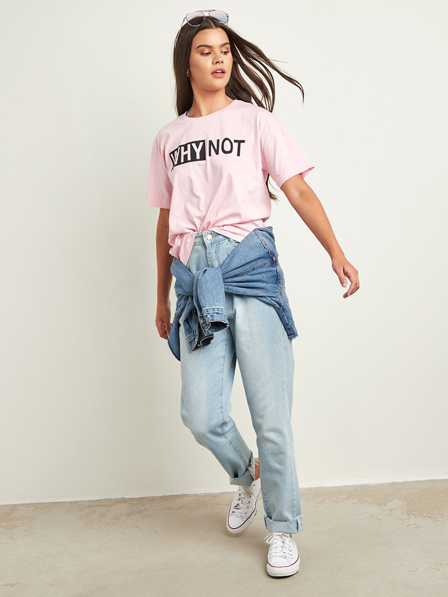 تيشيرت مطبوع بقصة واسعة-women-clothing-tshirts-image-2
