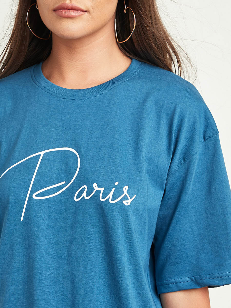 تيشيرت مطبوع بقصة واسعة من ستايلي-women-clothing-tshirts-image-3