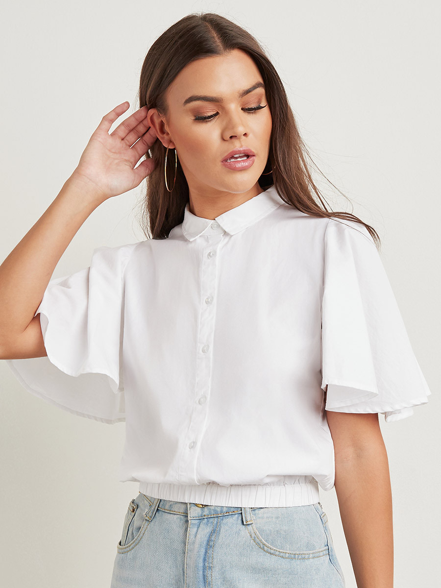 قميص سادة بأزرار وأكمام واسعة-women-clothing-shirtsandblouses-blouses-image-1