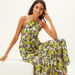 Floral Print Sleeveless A-line Dress with Halter Neck-Dresses-thumbnail-0