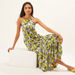 Floral Print Sleeveless A-line Dress with Halter Neck-Dresses-thumbnail-5