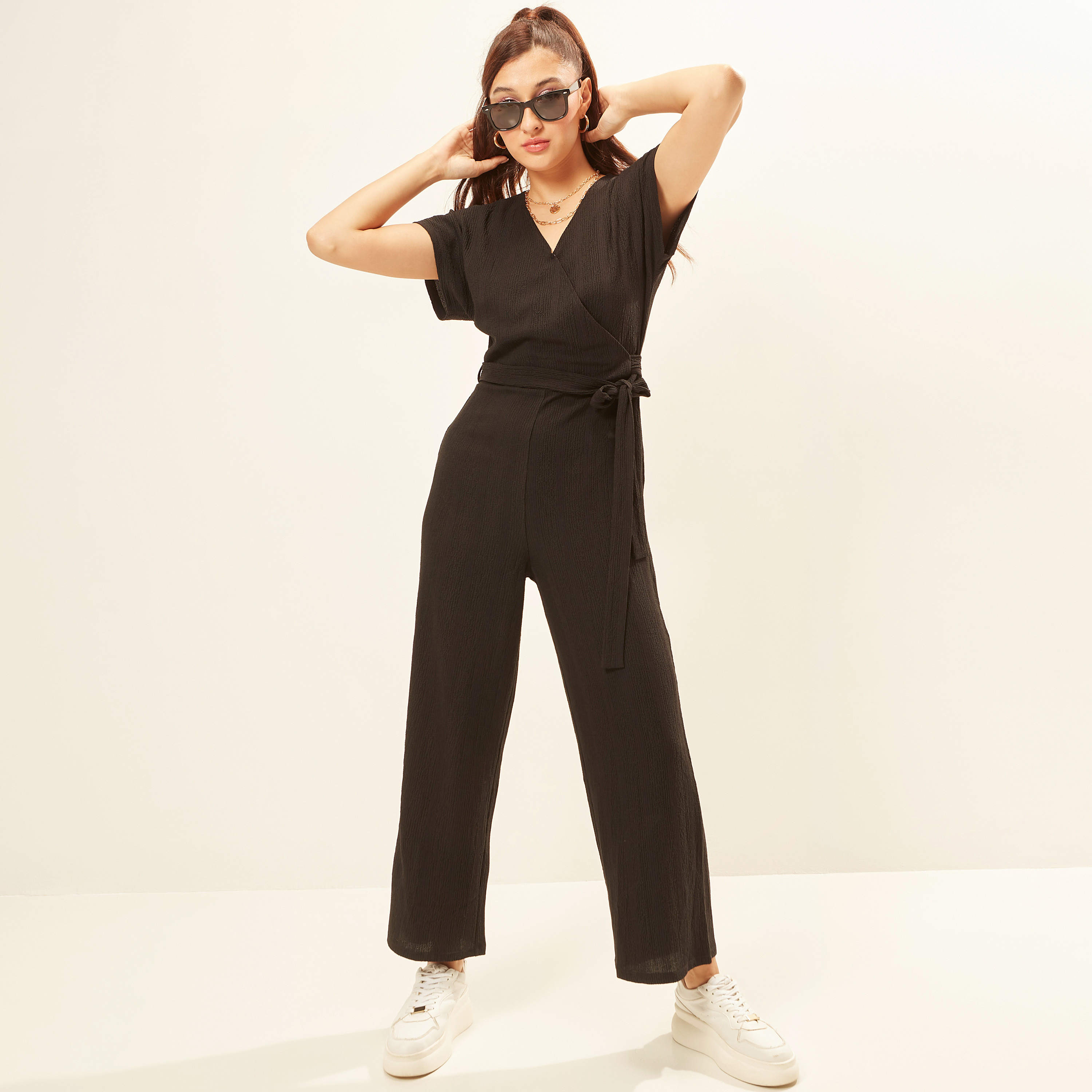 جمبسوت ملفوف سادة بأربطة-women-clothing-jumpsuits-image-1