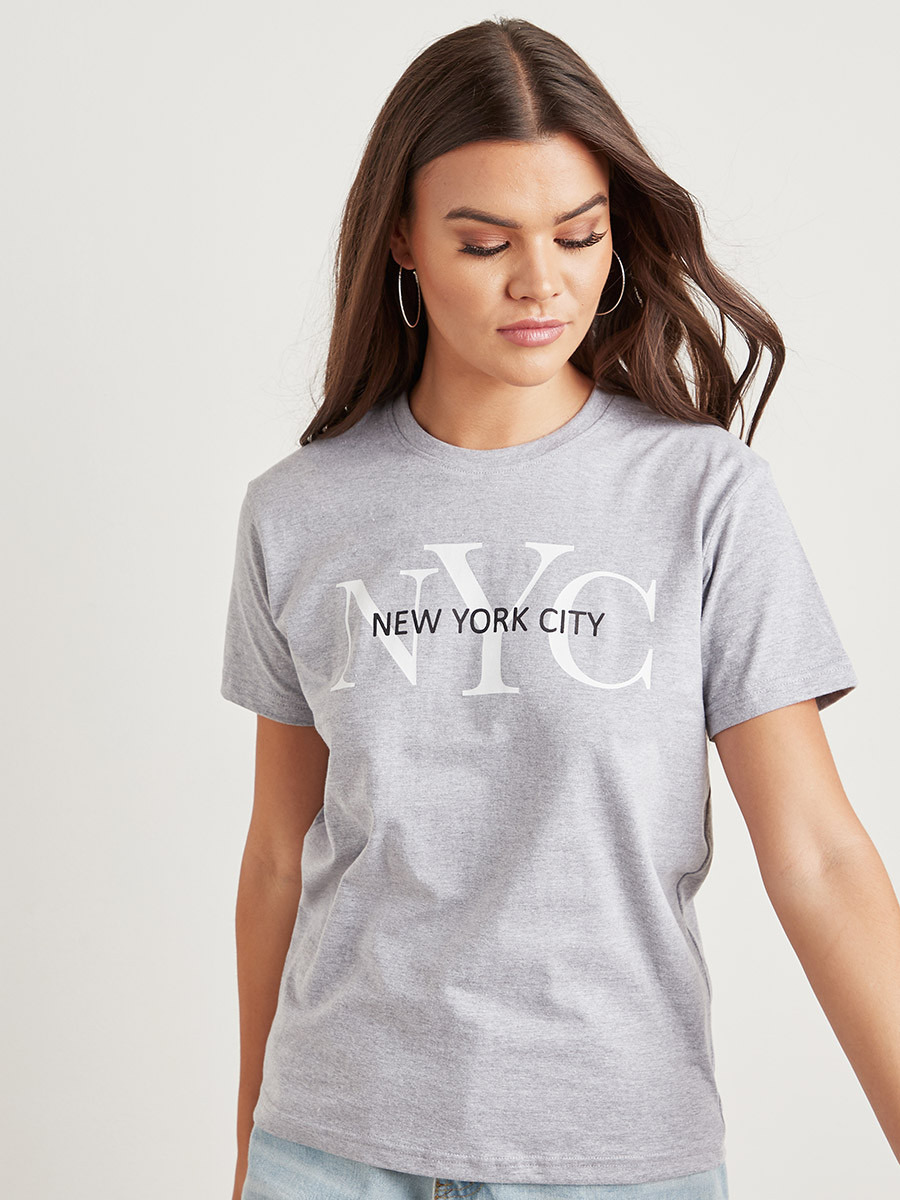 تيشيرت مطبوع بقصة واسعة من ستايلي-women-clothing-tshirts-image-1