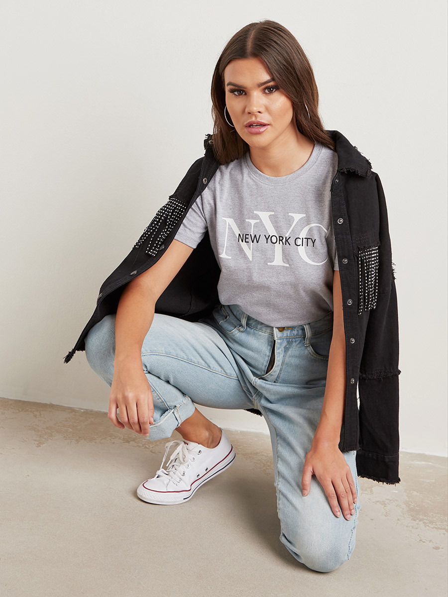 تيشيرت مطبوع بقصة واسعة من ستايلي-women-clothing-tshirts-image-2