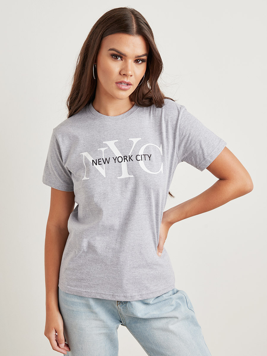 تيشيرت مطبوع بقصة واسعة من ستايلي-women-clothing-tshirts-image-3
