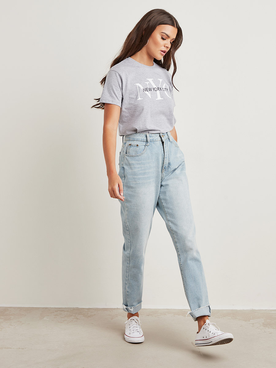 تيشيرت مطبوع بقصة واسعة من ستايلي-women-clothing-tshirts-image-4