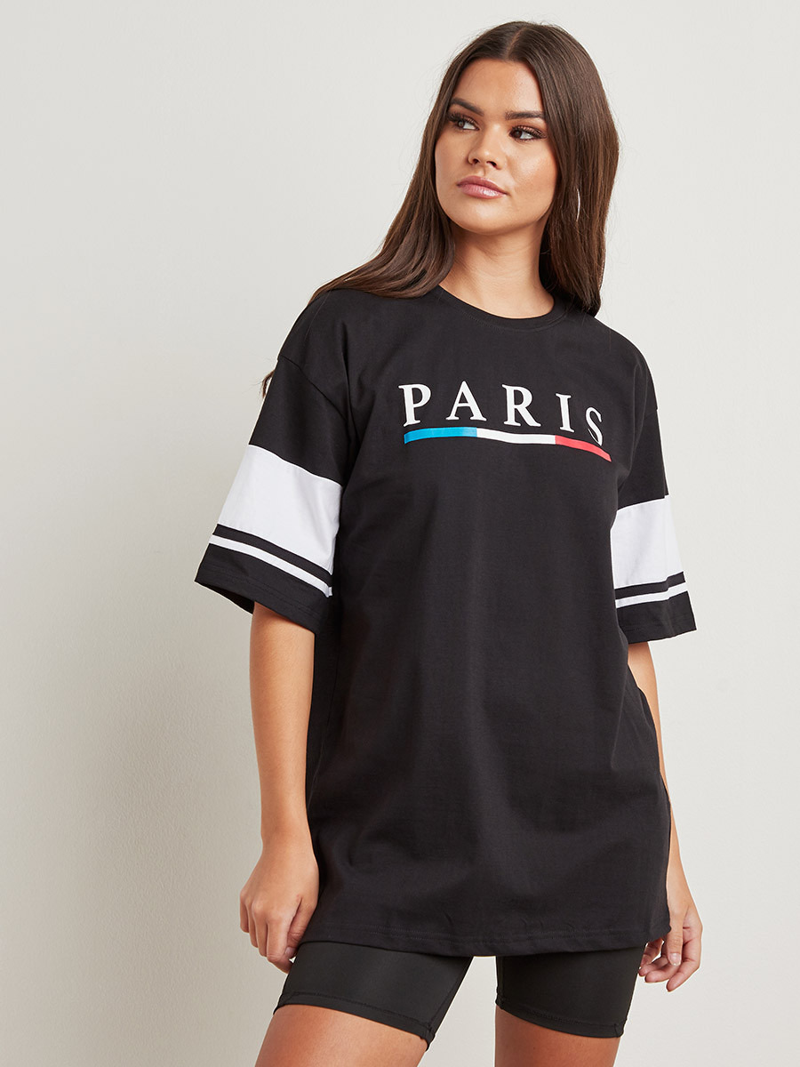 تيشيرت مطبوع بقصة واسعة من ستايلي-women-clothing-tshirts-image-1