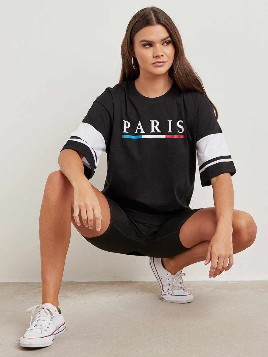 تيشيرت مطبوع بقصة واسعة من ستايلي-women-clothing-tshirts-image-4