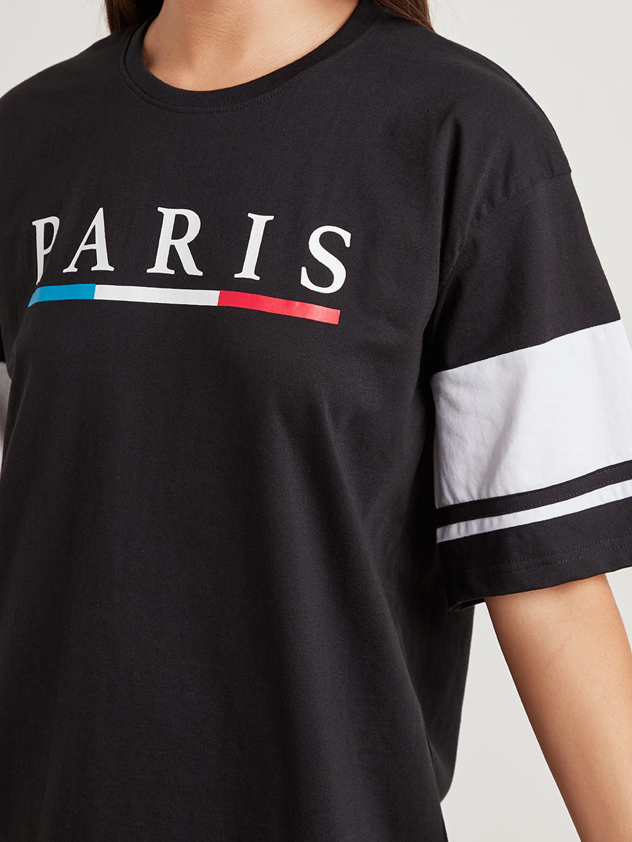 تيشيرت مطبوع بقصة واسعة من ستايلي-women-clothing-tshirts-image-5