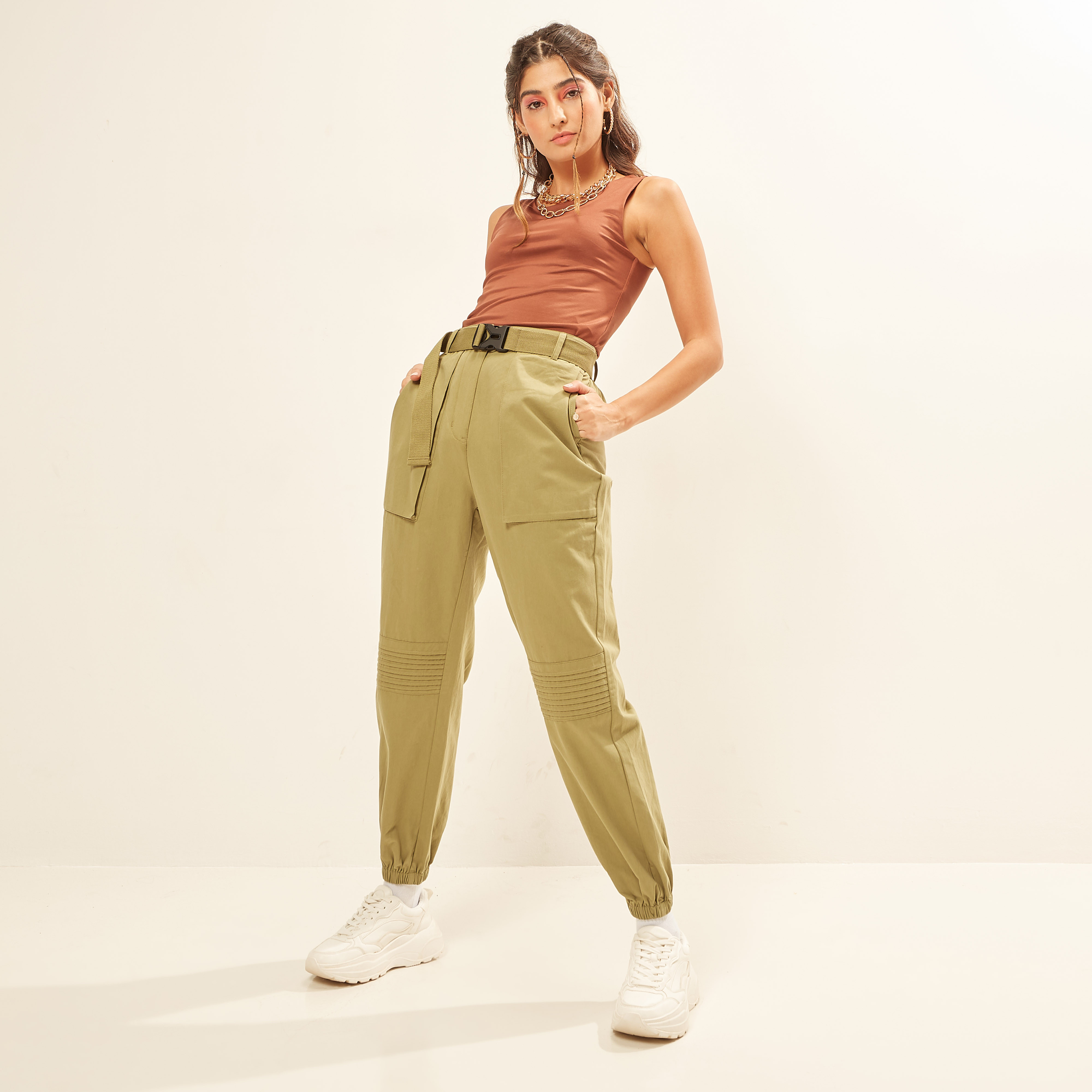 Mid rise cargo on sale pants