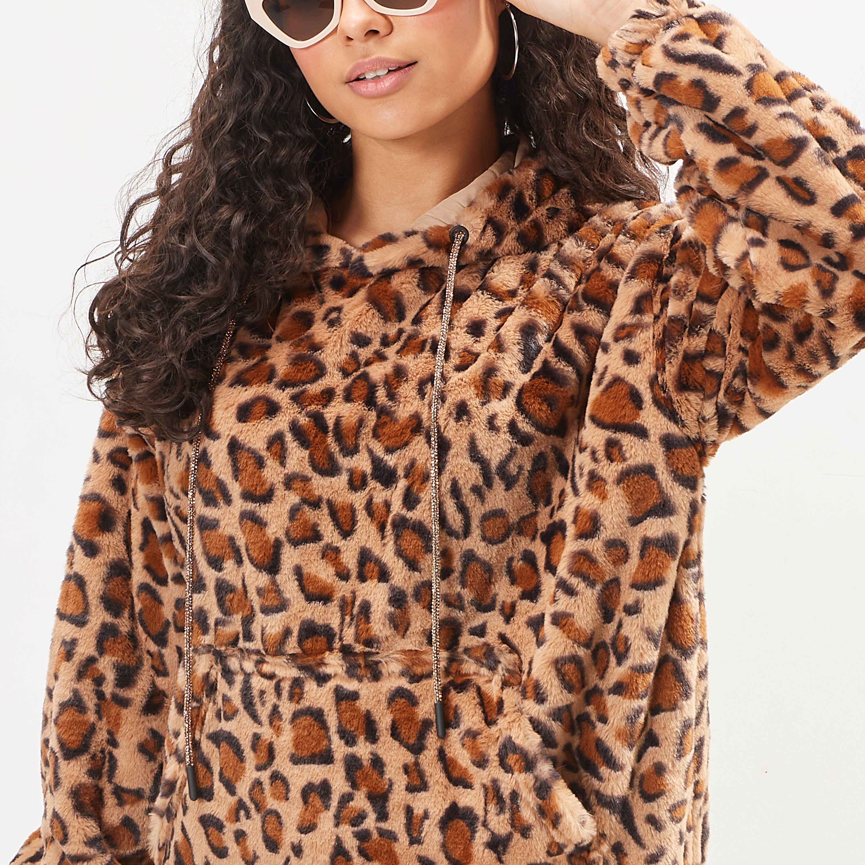 Animal hot sale print hoodies