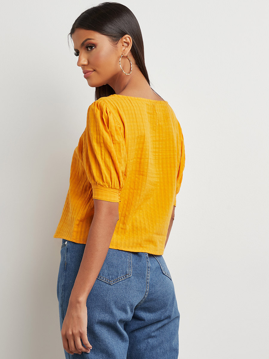 بلوزة بارزة الملمس بأكمام منفوخة-women-clothing-shirtsandblouses-blouses-image-3