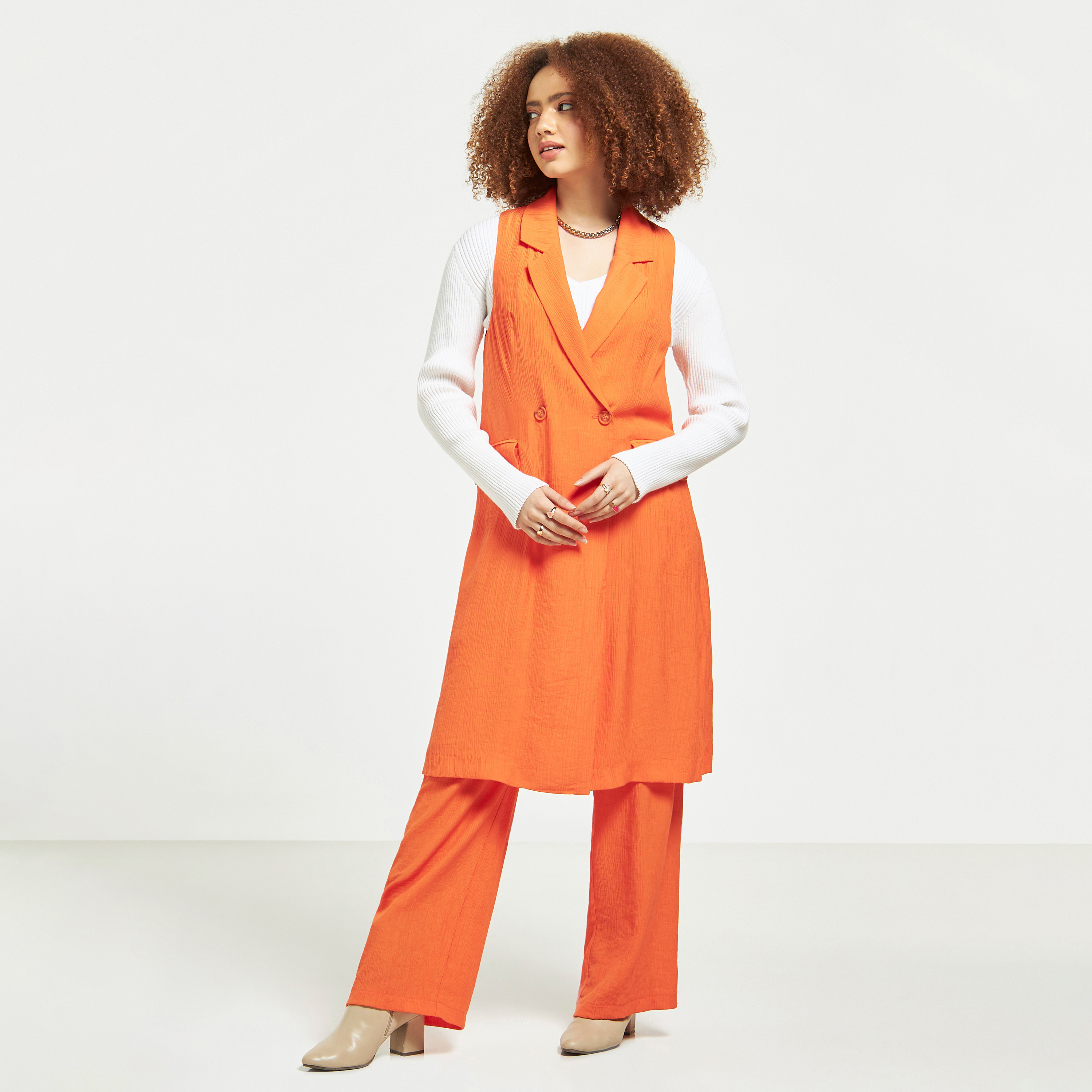 Orange hotsell longline blazer