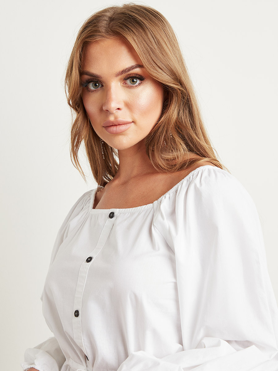Styli Poplin Square Neck Tie Waist Top-women-clothing-shirtsandblouses-blouses-image-3