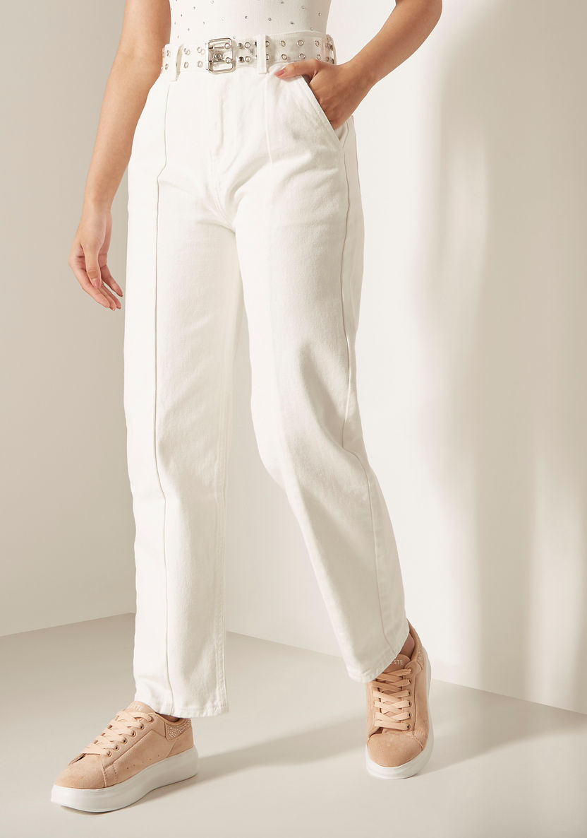 Buy Relaxed Fit Mom Jeans with Belt | Splash Kuwait