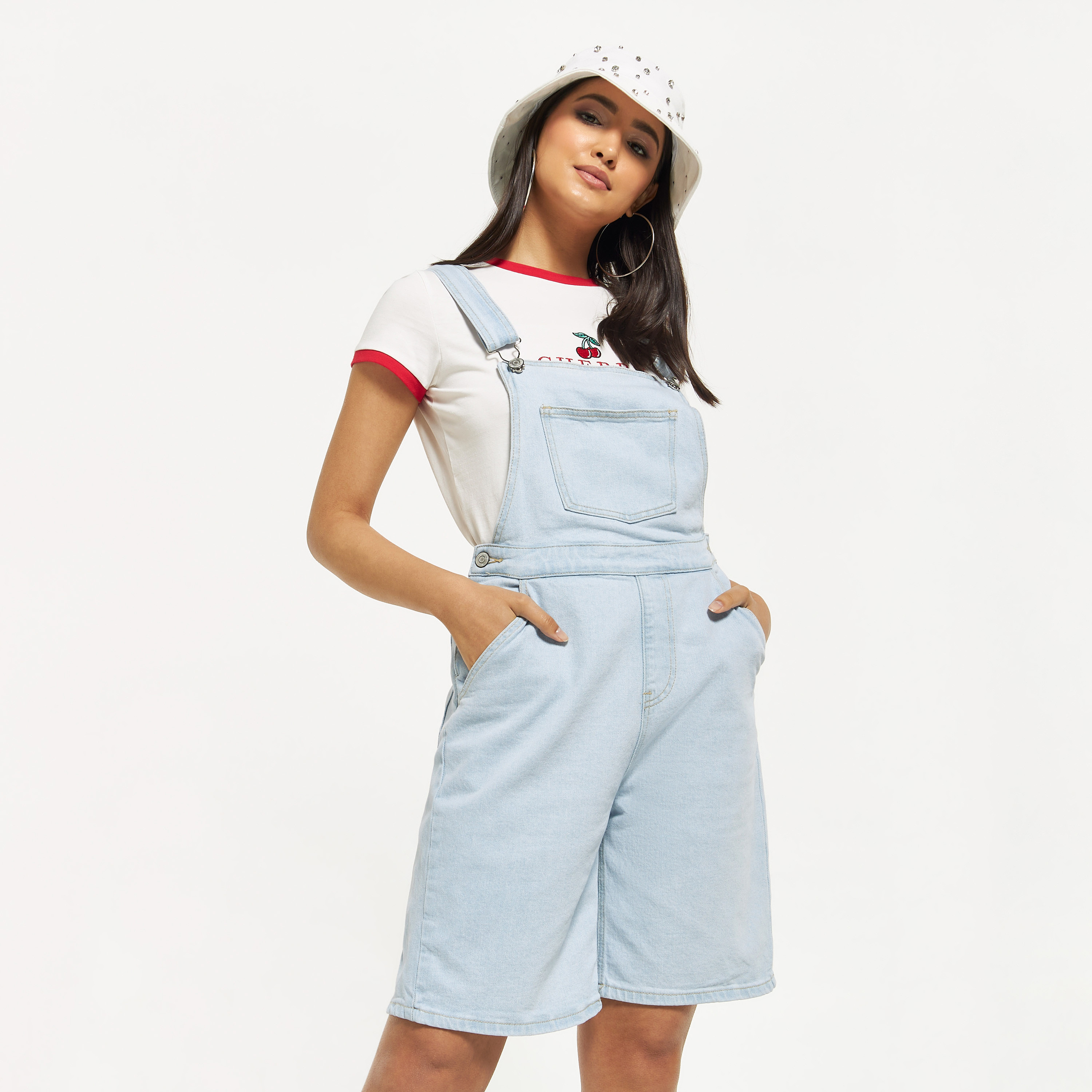 White overalls discount shorts womens