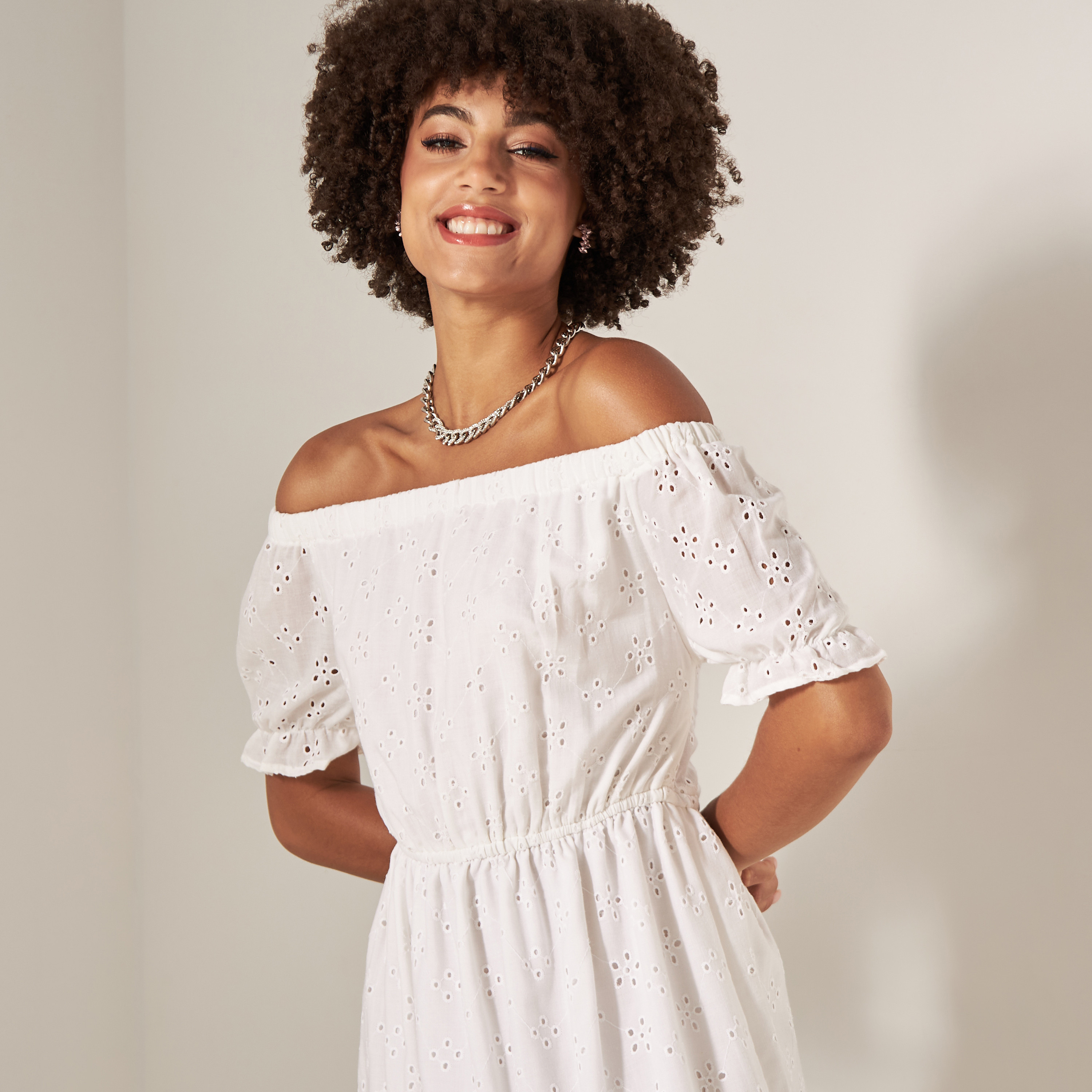 Flounce dress clearance off shoulder