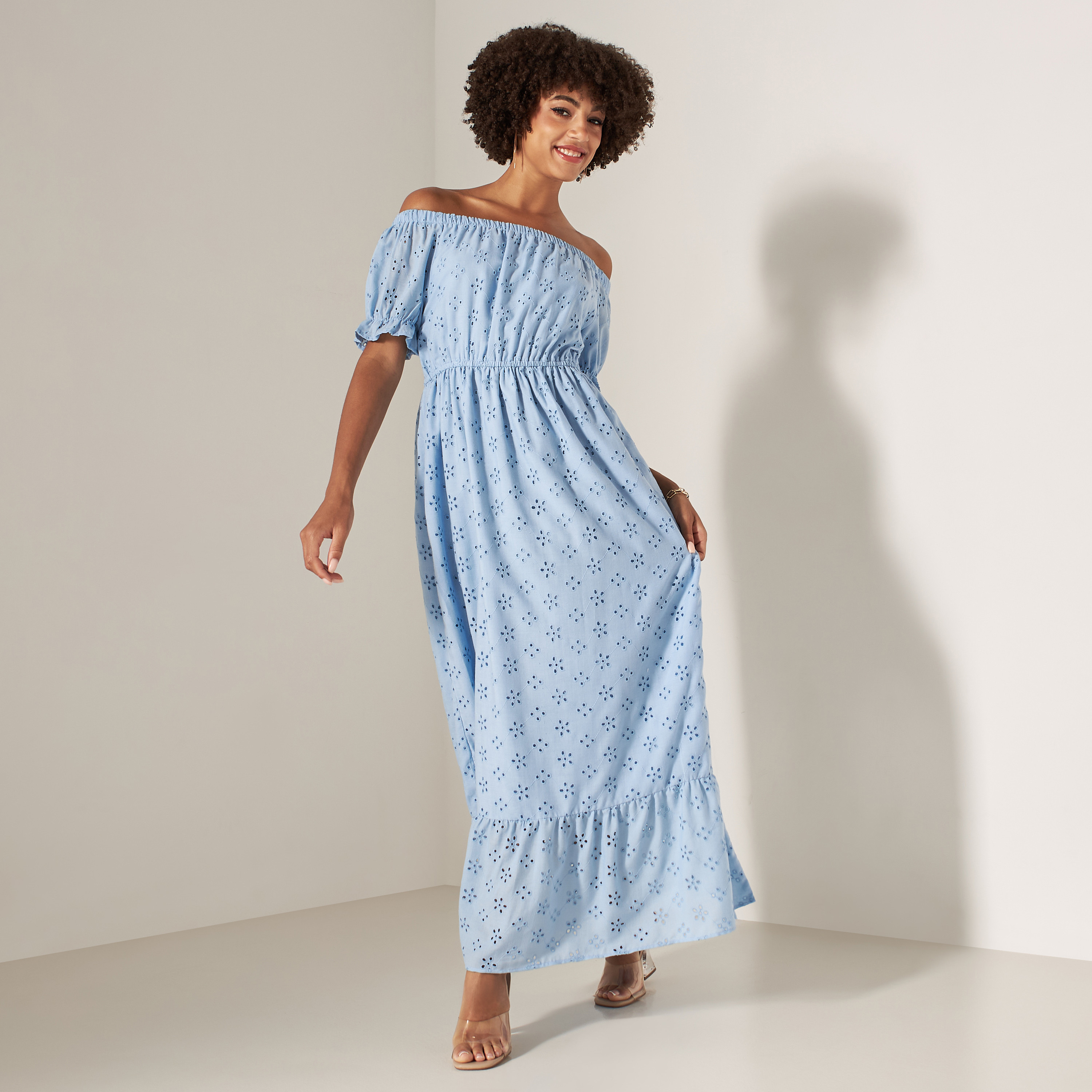 Flounce dress 2024 off shoulder