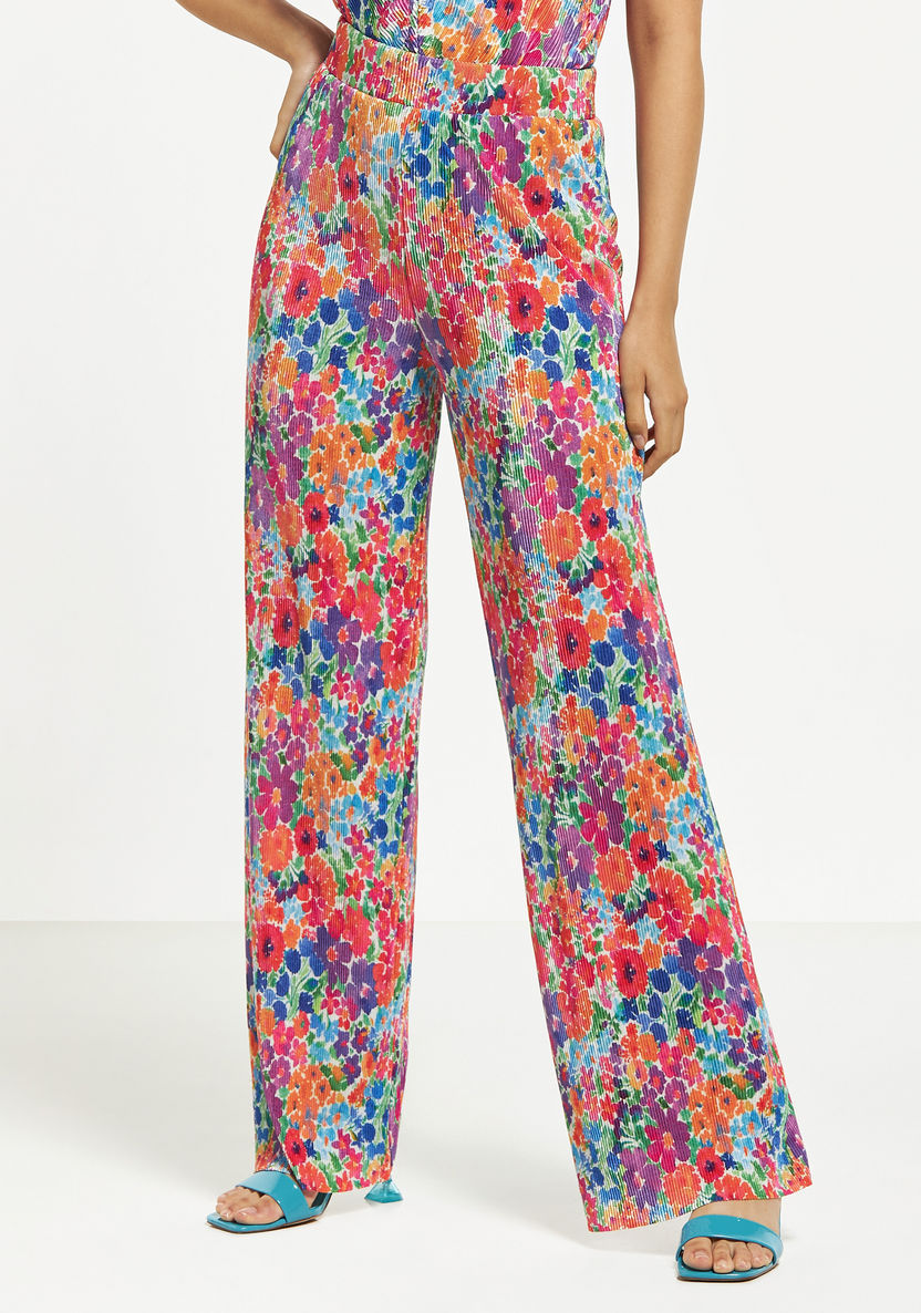 Buy Women's All-Over Floral Print Pleated Palazzo Pants with ...