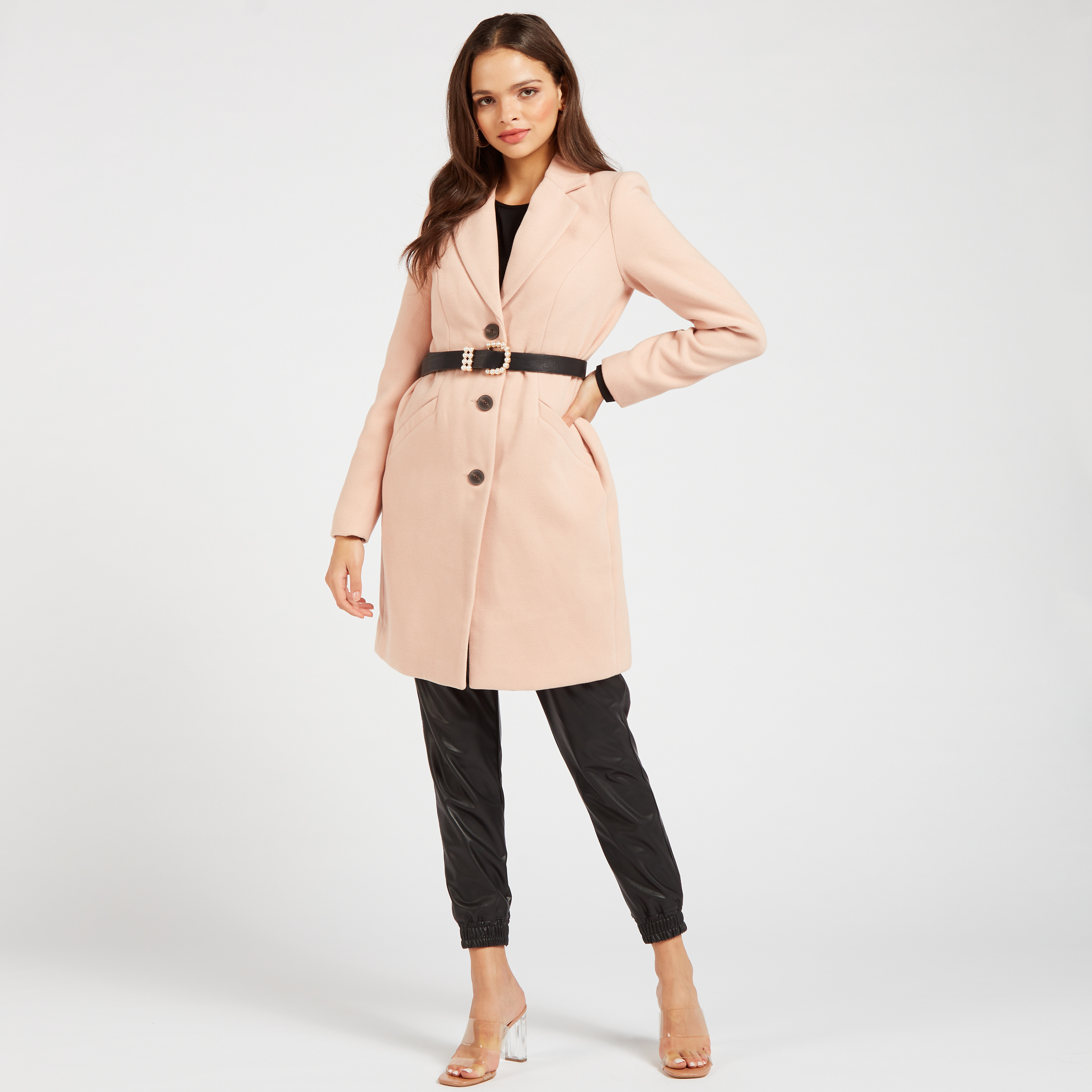 Buy Women s Vero Moda Solid Longline Coat with Notch Lapel and Pockets Online Centrepoint UAE