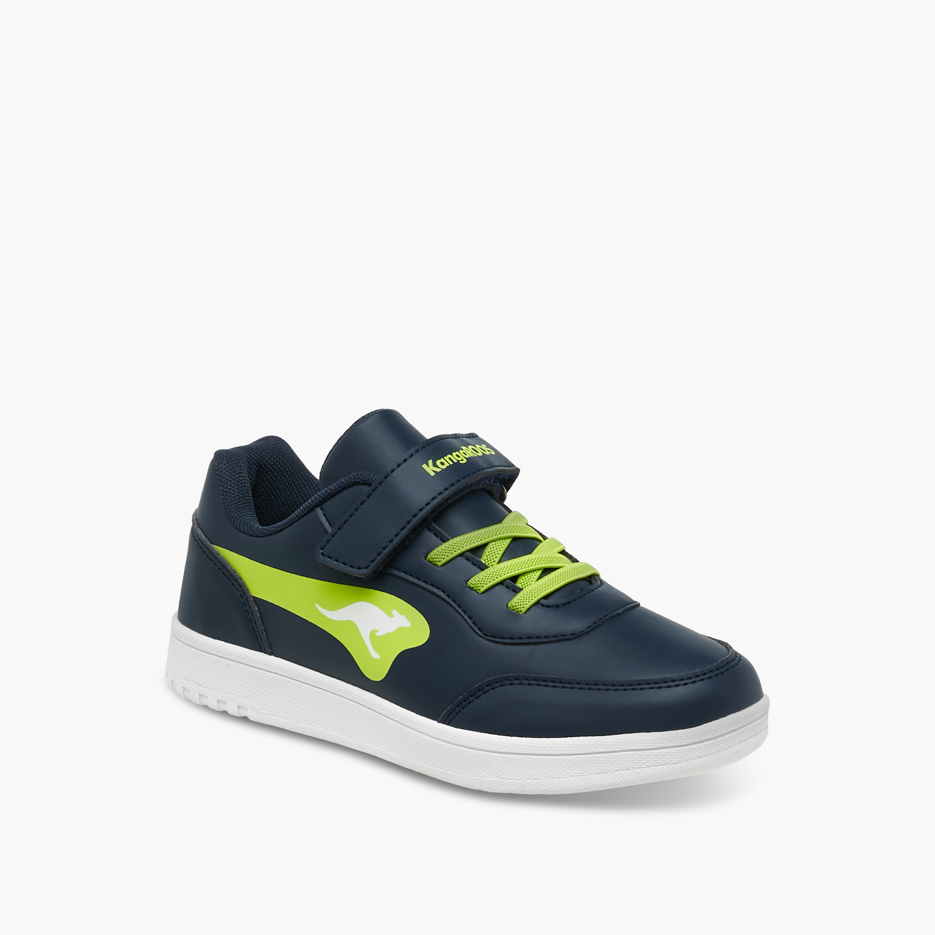 KangaROOS Boys' Panelled Sneakers with Hook and Loop Closure-boys-shoes-sneakers-image-2