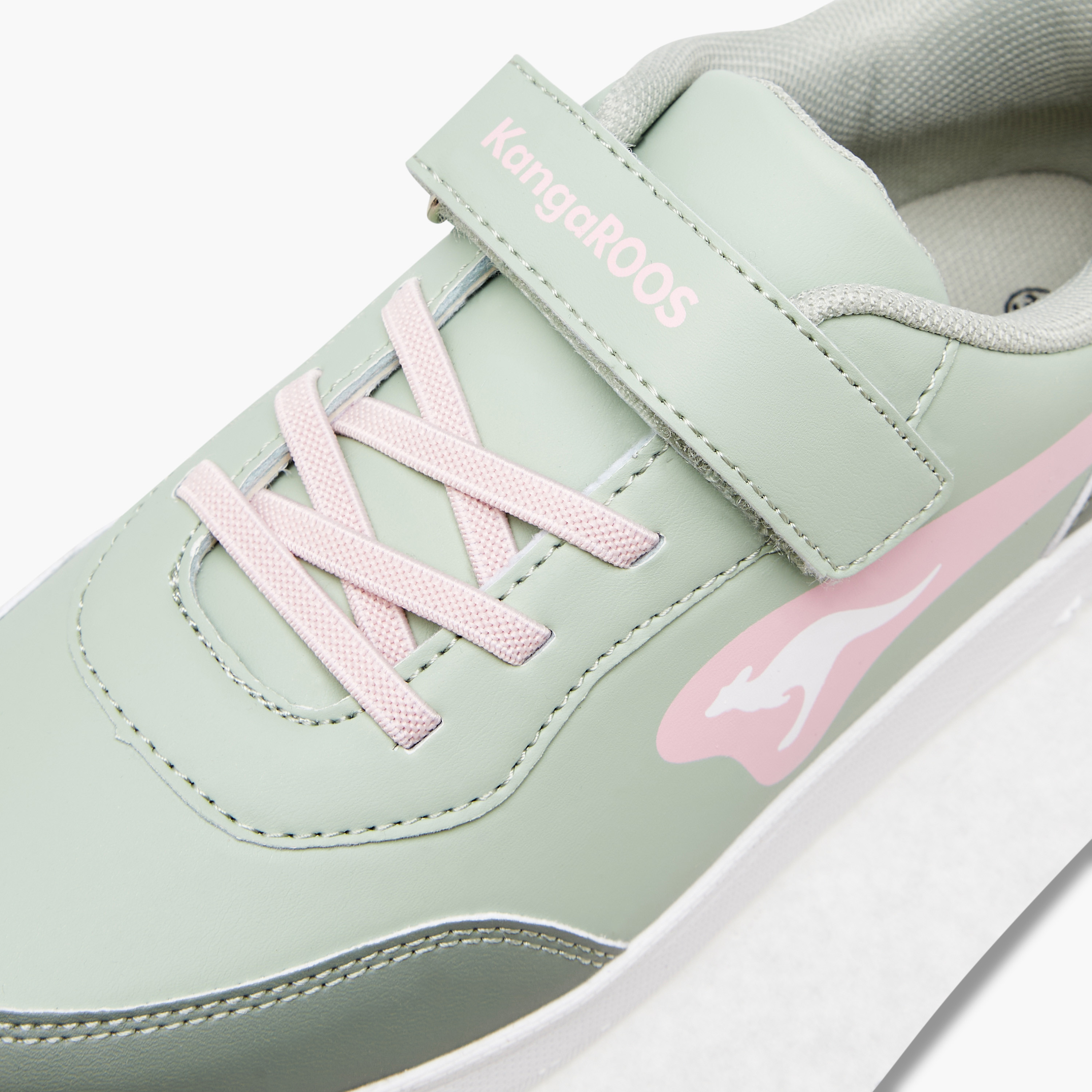 KangaROOS Girls' Panelled Sneakers with Hook and Loop Closure-girls-shoes-sneakers-image-4