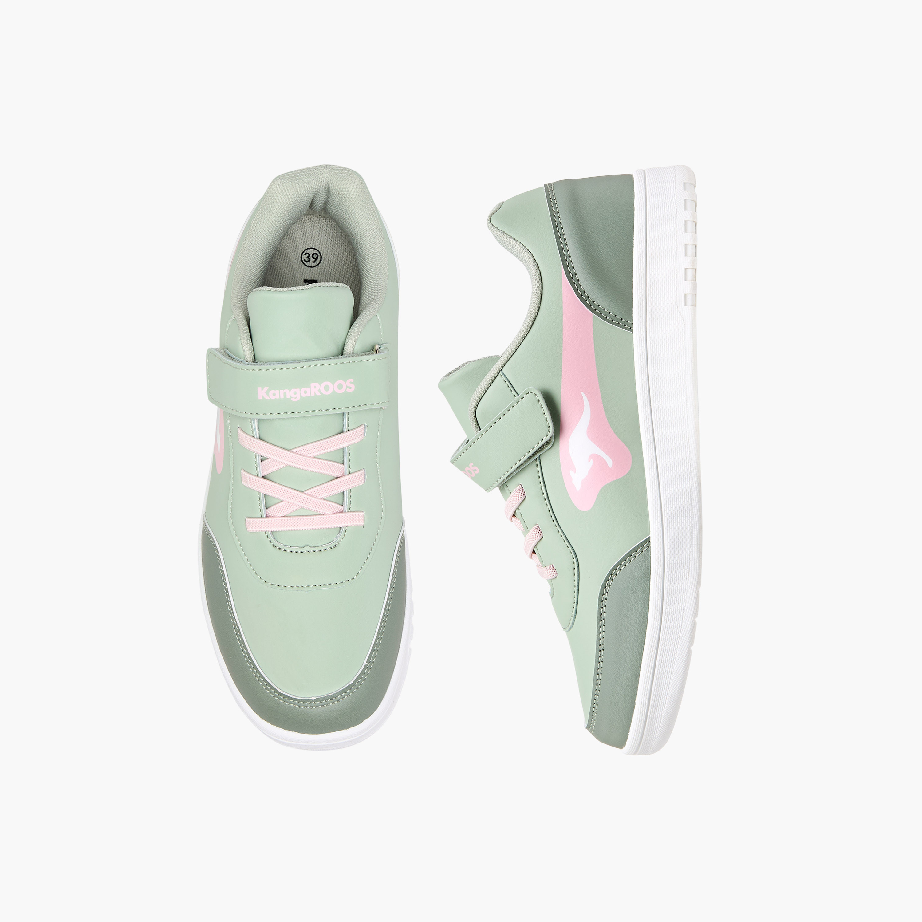 KangaROOS Women's Panelled Sneakers with Hook and Loop Closure-women-shoes-sneakers-image-1
