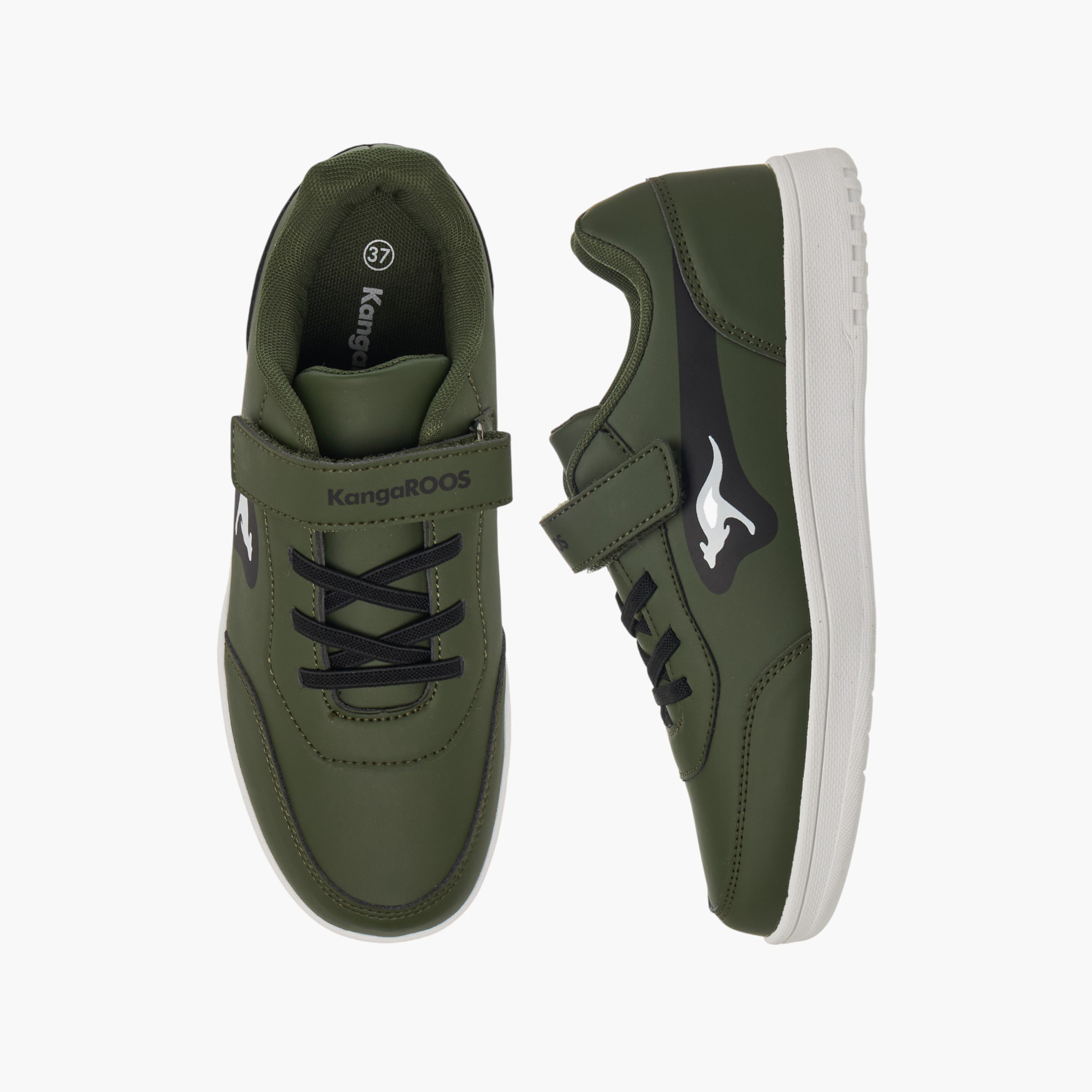 KangaROOS Women's Panelled Sneakers with Hook and Loop Closure-women-shoes-sneakers-image-1
