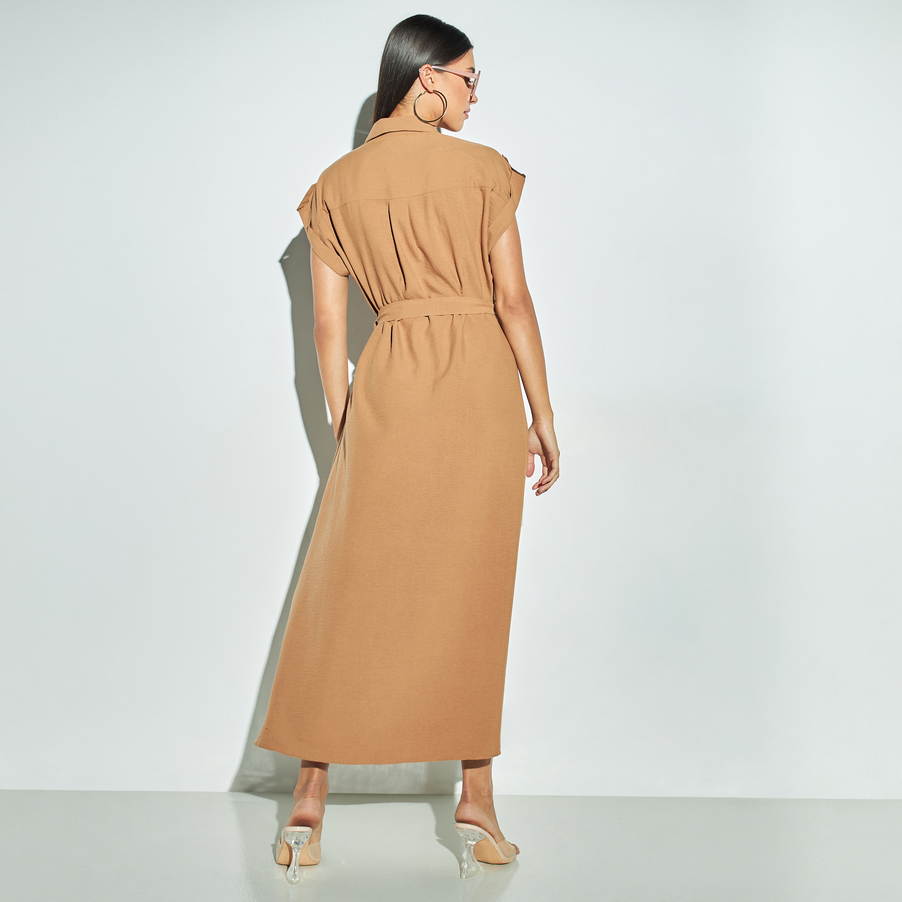 【新品未使用】 QUNG 3PiecePetalSatinShirtDress 06502-